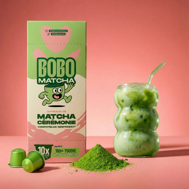BOBO MATCHA – Capsules Matcha Cérémonie compatibles Nespresso®