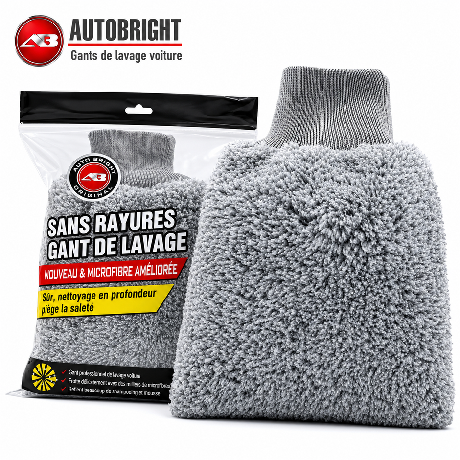 Gant de Lavage Premium Microfibre – Ultra Doux Sans Rayures