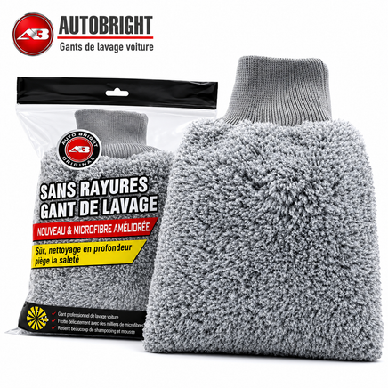 Gant de Lavage Premium Microfibre – Ultra Doux Sans Rayures
