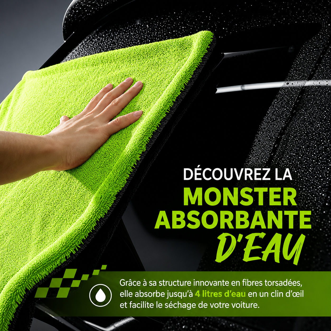 Serviette Microfibre Monster Absorbante 1000 GSM – 60 × 120 cm | Séchage Ultra Rapide