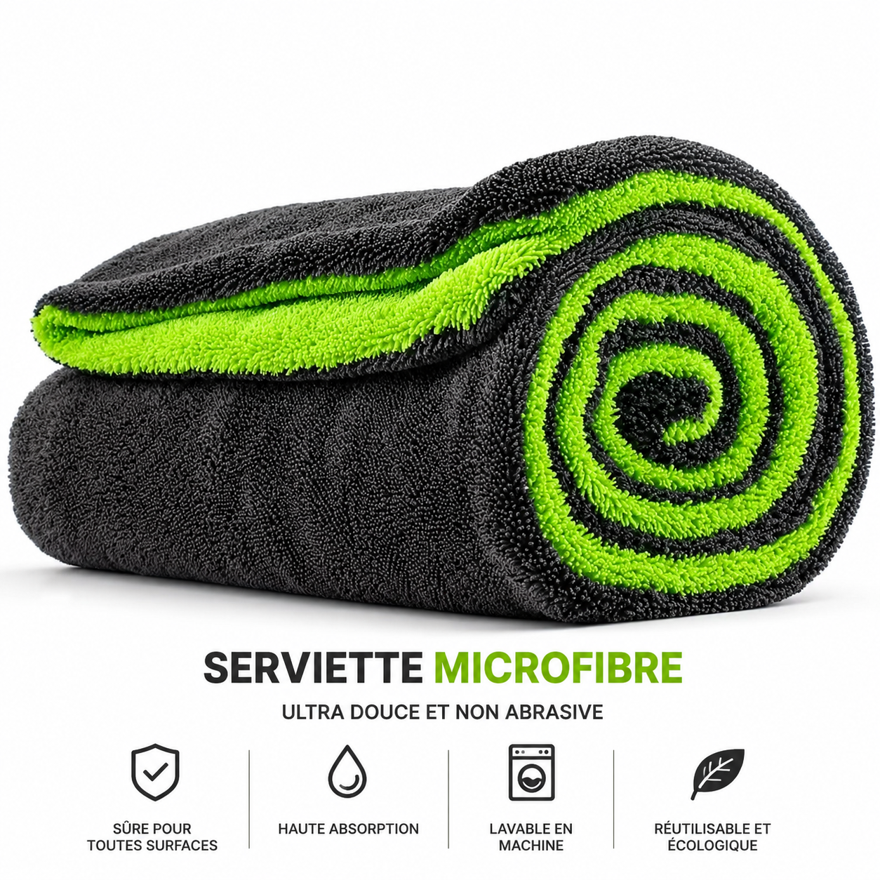 Serviette Microfibre Monster Absorbante 1000 GSM – 60 × 120 cm | Séchage Ultra Rapide