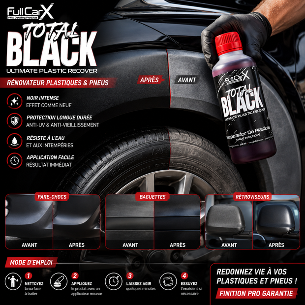 Total Black – Rénovateur Plastiques & Pneus | FULL CAR X
