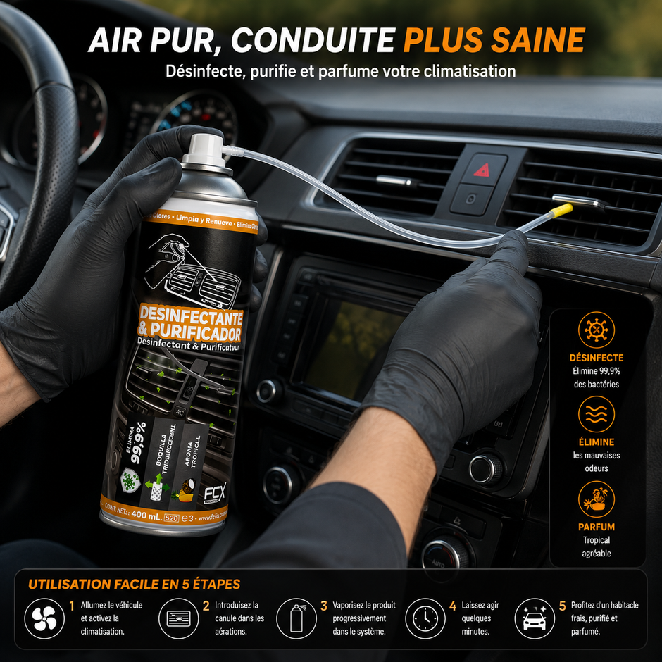 Désinfectant & Purificateur Climatisation – Tropical 400ml